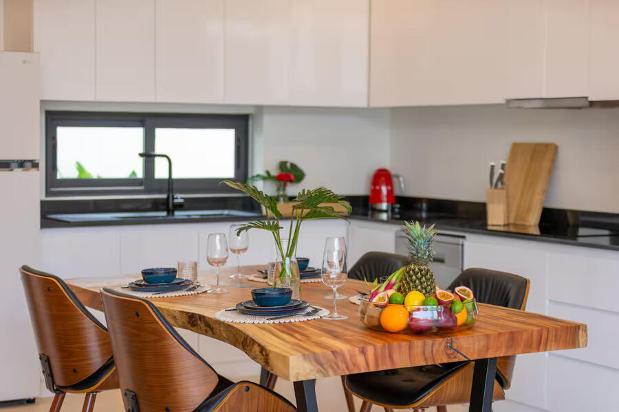 Gourmet kitchen and dining